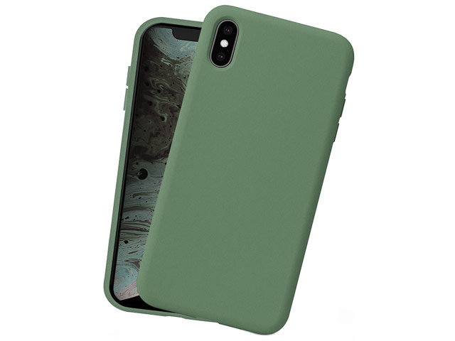 Чехол Yotrix LiquidSilicone для Apple iPhone XS (темно-зеленый, гелевый)
