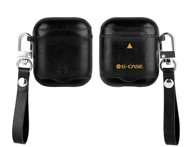 Чехол G-Case Monte Carlo Series для Apple AirPods (черный, кожаный)