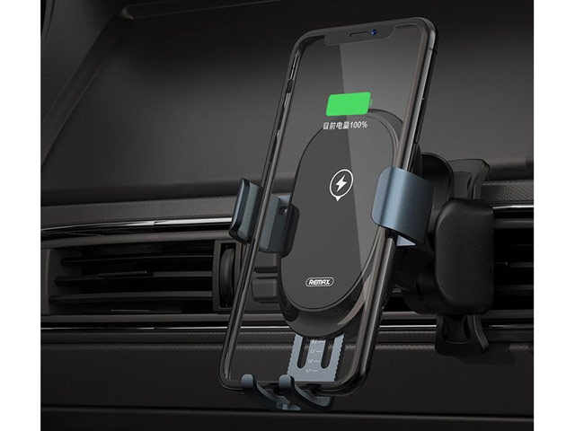 Беспроводное зарядное устройство Remax Sensor Car Vent Wireless Charger (черное, автомобильное, автозахват, Fast Charge, QI)