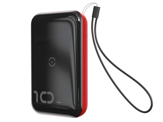 Внешняя батарея Baseus Mini S Wireless Powerbank универсальная (10000 mAh, беспроводная зарядка, быстрая зарядка, черная/красная)