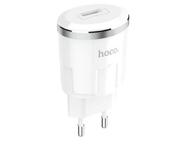 Зарядное устройство Hoco Mini Portable Charger C37A универсальное (сетевое, 2.4A, белое)