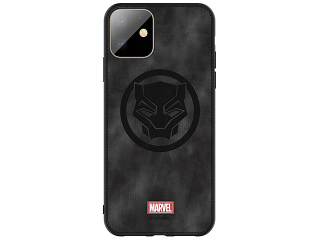 Чехол Marvel Avengers Leather case для Apple iPhone 11 (Black Panther, матерчатый)