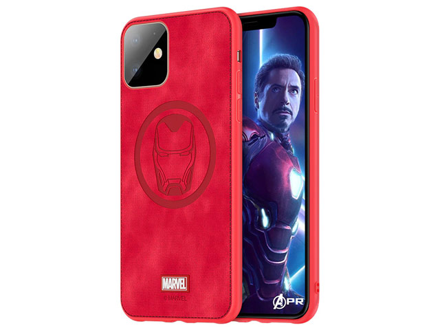 Чехол Marvel Avengers Leather case для Apple iPhone 11 (Ironman, матерчатый)
