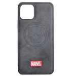 Чехол Marvel Avengers Leather case для Apple iPhone 11 pro (Black Panther, матерчатый)