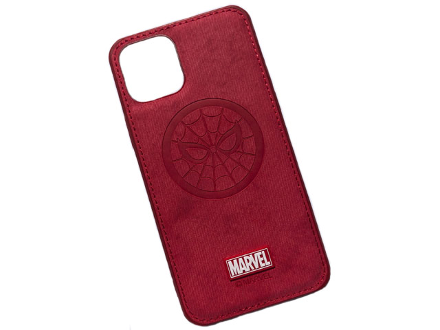 Чехол Marvel Avengers Leather case для Apple iPhone 11 pro (Spider-Man, матерчатый)