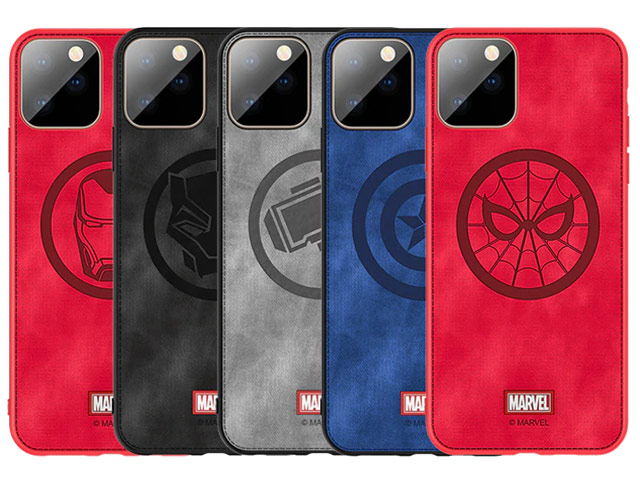 Чехол Marvel Avengers Leather case для Apple iPhone 11 pro max (Captain America, матерчатый)
