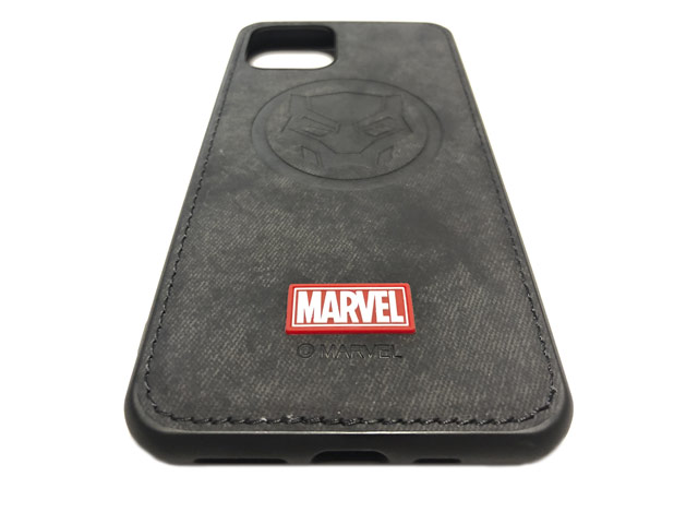 Чехол Marvel Avengers Leather case для Apple iPhone 11 pro max (Black Panther, матерчатый)