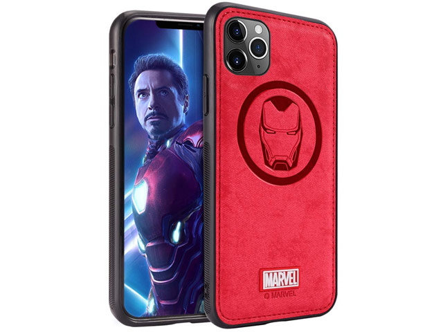 Чехол Marvel Avengers Leather case для Apple iPhone 11 pro max (Ironman, матерчатый)