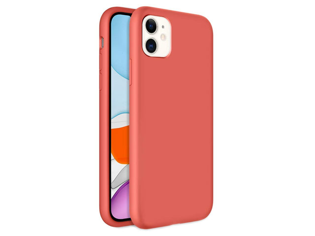 Чехол Yotrix LiquidSilicone для Apple iPhone 11 (кораловый, гелевый)