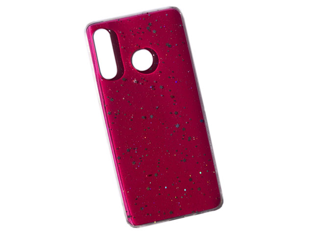 Чехол Yotrix GlitterFoil Case для Huawei P smart Z (малиновый, гелевый)