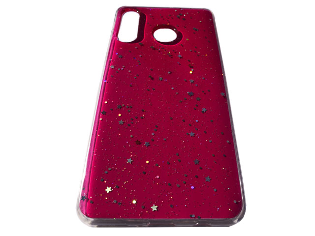 Чехол Yotrix GlitterFoil Case для Huawei P smart Z (малиновый, гелевый)