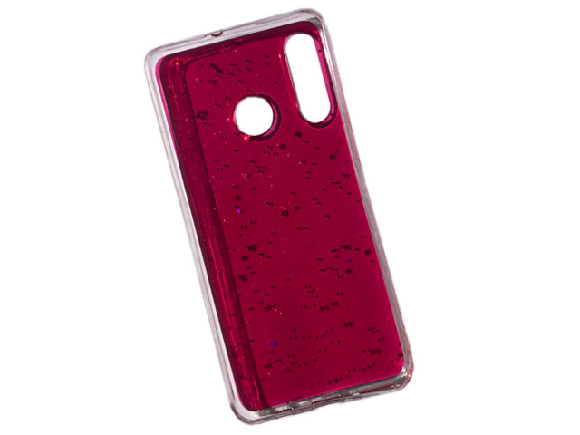 Чехол Yotrix GlitterFoil Case для Huawei P smart Z (малиновый, гелевый)