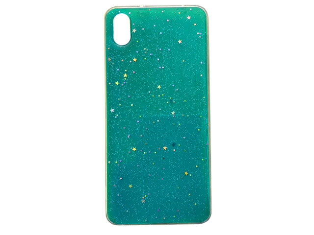 Чехол Yotrix GlitterFoil Case для Xiaomi Redmi 7A (бирюзовый, гелевый)