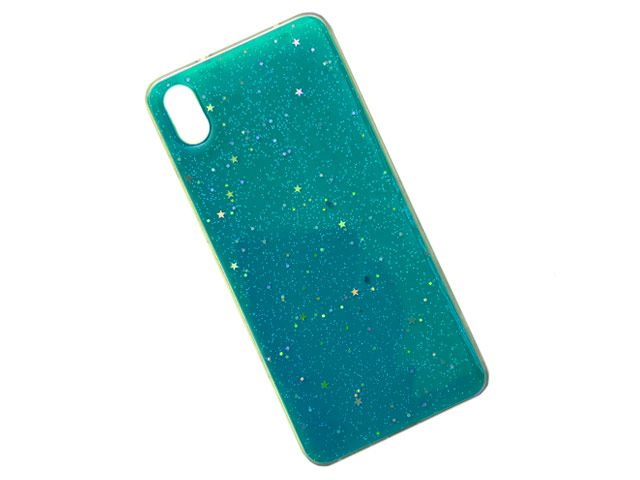 Чехол Yotrix GlitterFoil Case для Xiaomi Redmi 7A (бирюзовый, гелевый)