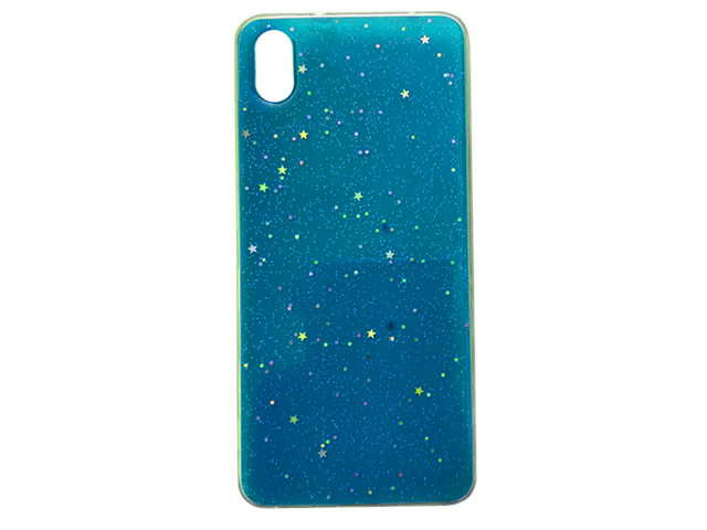Чехол Yotrix GlitterFoil Case для Xiaomi Redmi 7A (голубой, гелевый)