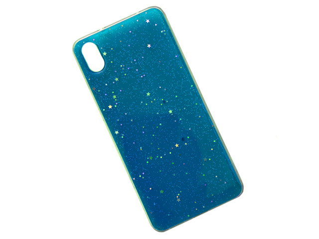 Чехол Yotrix GlitterFoil Case для Xiaomi Redmi 7A (голубой, гелевый)