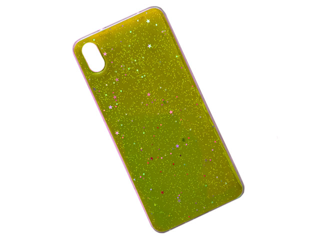 Чехол Yotrix GlitterFoil Case для Xiaomi Redmi 7A (желтый, гелевый)