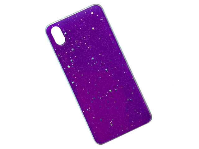 Чехол Yotrix GlitterFoil Case для Xiaomi Redmi 7A (сиреневый, гелевый)