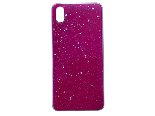 Чехол Yotrix GlitterFoil Case для Xiaomi Redmi 7A (малиновый, гелевый)