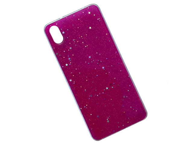 Чехол Yotrix GlitterFoil Case для Xiaomi Redmi 7A (малиновый, гелевый)