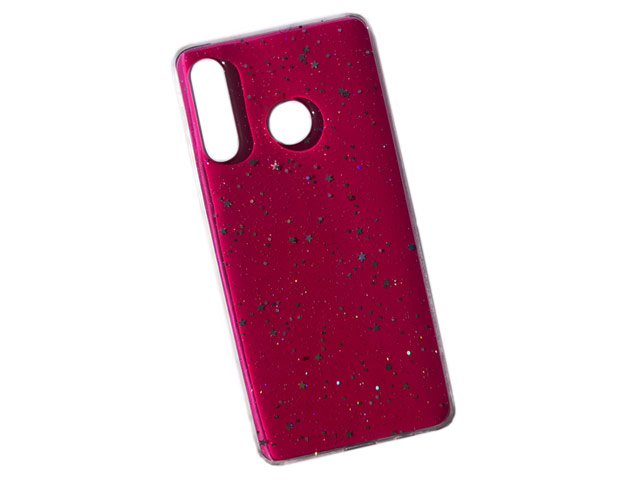 Чехол Yotrix GlitterFoil Case для Xiaomi Redmi 7 (малиновый, гелевый)