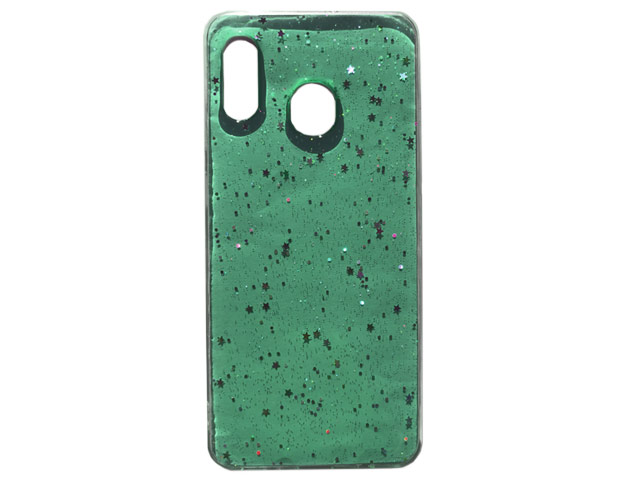 Чехол Yotrix GlitterFoil Case для Samsung Galaxy A30 (бирюзовый, гелевый)