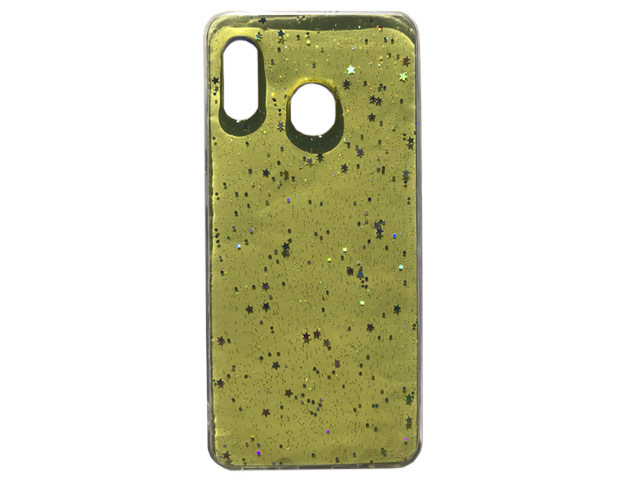 Чехол Yotrix GlitterFoil Case для Samsung Galaxy A30 (желтый, гелевый)