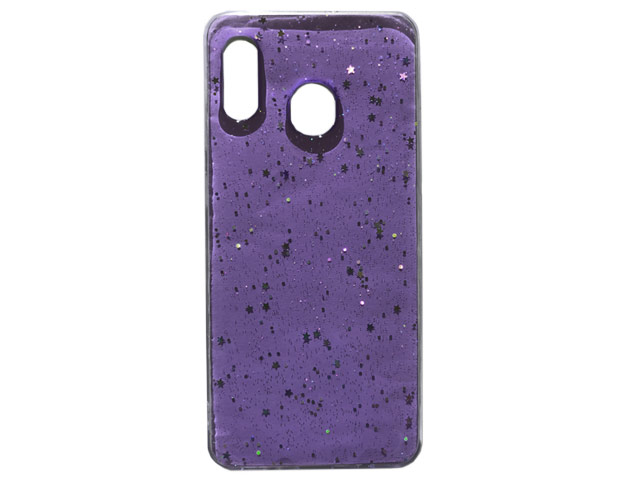 Чехол Yotrix GlitterFoil Case для Samsung Galaxy A30 (сиреневый, гелевый)