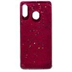 Чехол Yotrix GlitterFoil Case для Samsung Galaxy A30 (малиновый, гелевый)