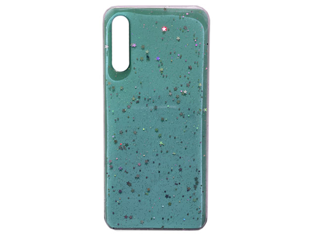 Чехол Yotrix GlitterFoil Case для Samsung Galaxy A50 (бирюзовый, гелевый)