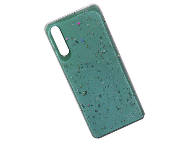 Чехол Yotrix GlitterFoil Case для Samsung Galaxy A50 (бирюзовый, гелевый)