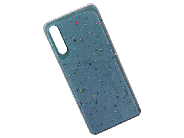 Чехол Yotrix GlitterFoil Case для Samsung Galaxy A50 (голубой, гелевый)