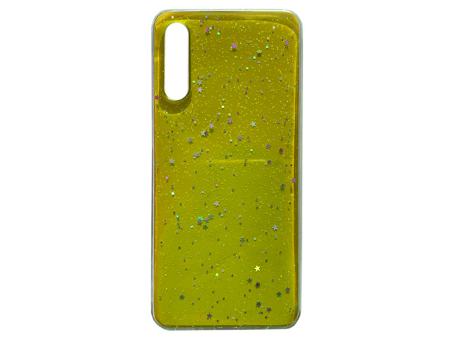 Чехол Yotrix GlitterFoil Case для Samsung Galaxy A50 (желтый, гелевый)