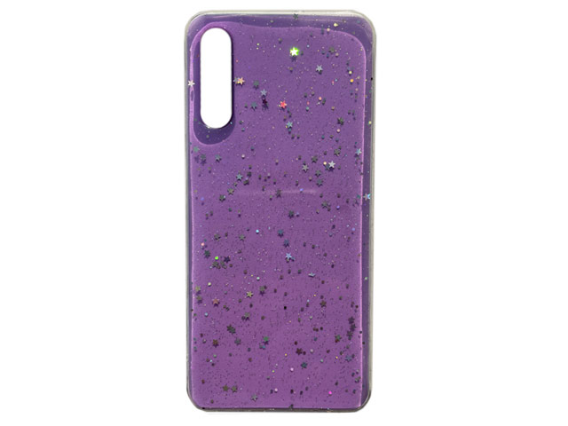 Чехол Yotrix GlitterFoil Case для Samsung Galaxy A50 (сиреневый, гелевый)