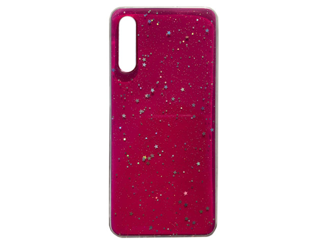 Чехол Yotrix GlitterFoil Case для Samsung Galaxy A50 (малиновый, гелевый)
