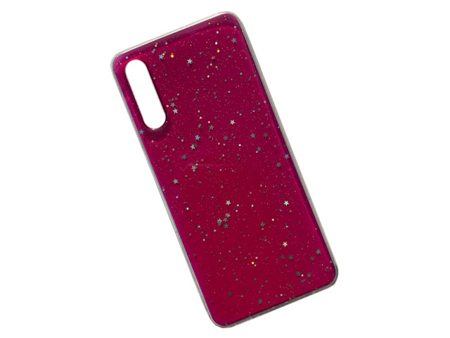 Чехол Yotrix GlitterFoil Case для Samsung Galaxy A50 (малиновый, гелевый)