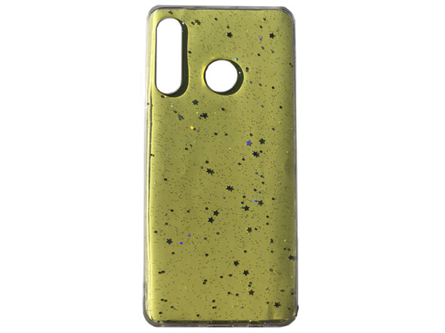 Чехол Yotrix GlitterFoil Case для Huawei P30 lite (желтый, гелевый)