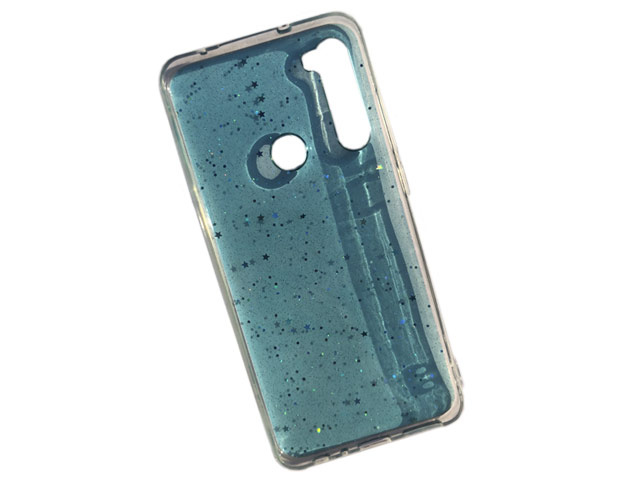 Чехол Yotrix GlitterFoil Case для Xiaomi Redmi Note 8 (голубой, гелевый)