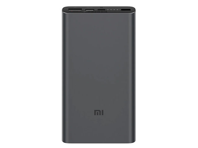 Внешняя батарея Xiaomi Mi Power Bank 3 универсальная (10000 mAh, черная, алюминиевая, USB, USB-C, Fast Charge)