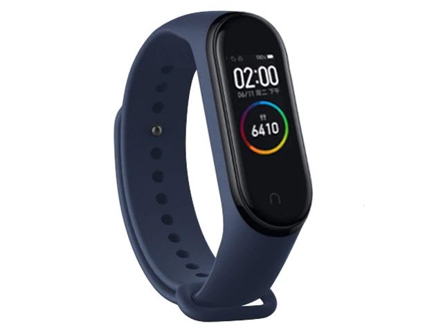 Ремешок для браслета Xiaomi Mi Band 3/4 (темно-синий, силиконовый)