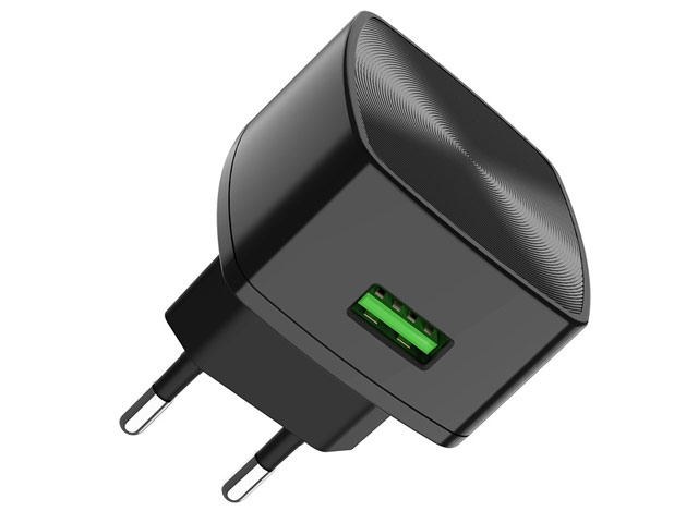 Зарядное устройство Hoco Quick Charger C70A универсальное (сетевое, 18W, Quick Charge 3.0, USB-C-кабель, черное)