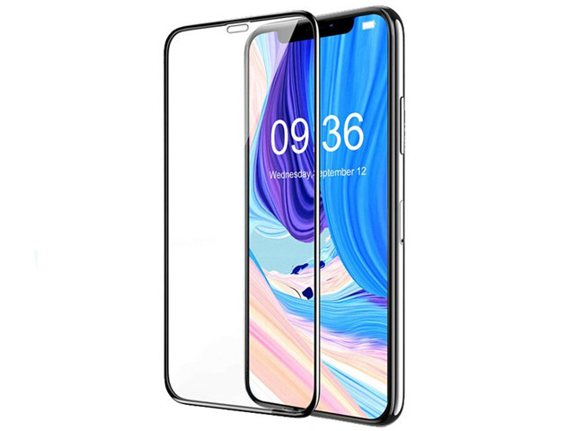 Защитное стекло Yotrix 3D Shockproof Glass Protector для Apple iPhone 11 pro max (черное)