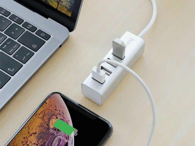 USB-хаб hoco Type-C to 4 USB Ports Converter HB1 универсальный (USB-C, 4 x USB, серебристый)