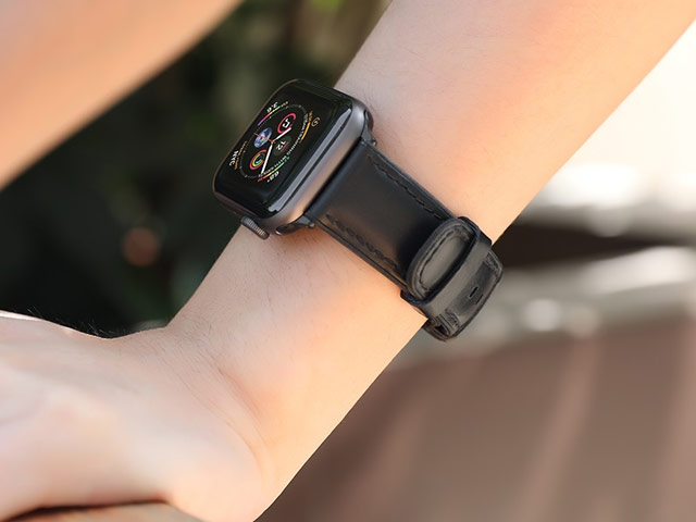 Ремешок для часов hoco Fenix Leather Strap WB18 для Apple Watch (44/42 мм, черный, кожаный)