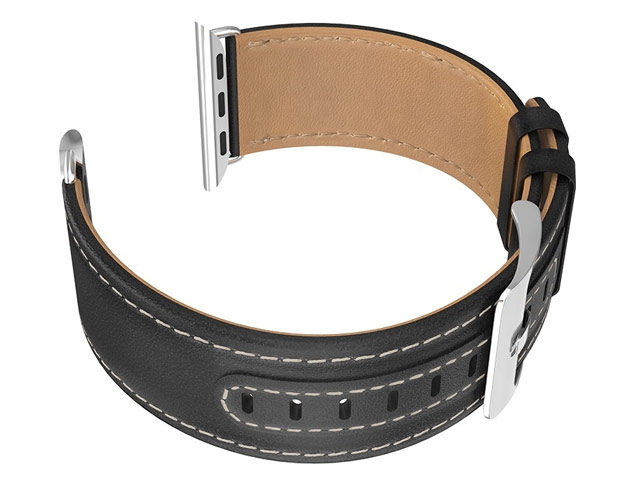 Ремешок для часов hoco Duke Leather Strap WB04 для Apple Watch (44/42 мм, черный, кожаный)