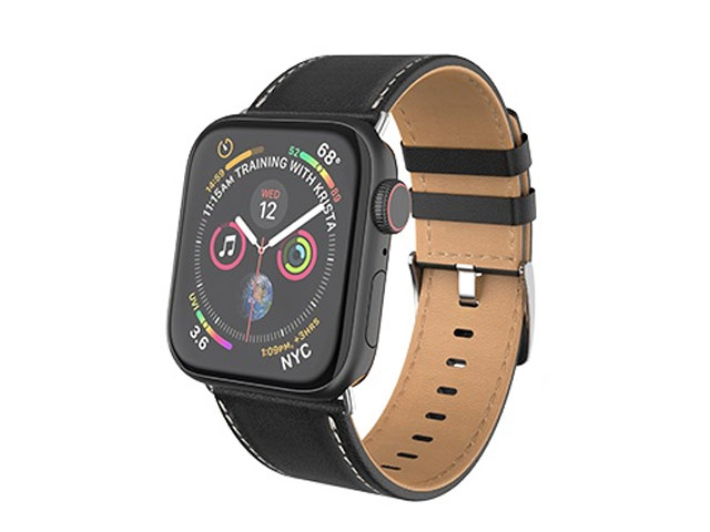 Ремешок для часов hoco Duke Leather Strap WB04 для Apple Watch (44/42 мм, черный, кожаный)