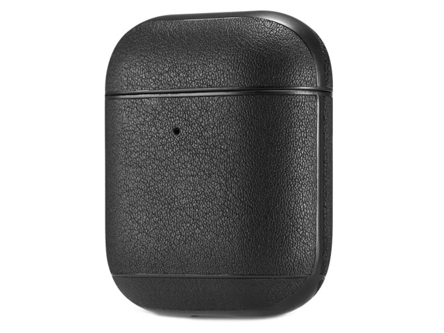 Чехол Synapse Leather Case для Apple AirPods 2 (черный, кожаный)