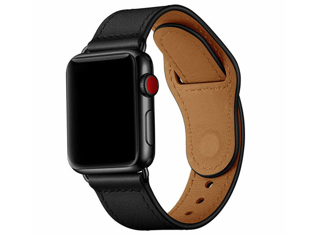 Ремешок для часов Synapse Prime Band для Apple Watch (44/42 мм, черный, кожаный)