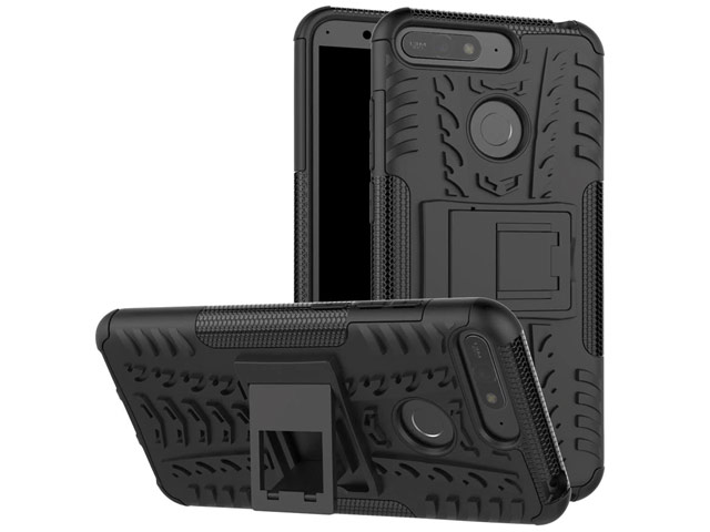 Чехол Yotrix Shockproof case для Huawei Y6 2018 (черный, пластиковый)