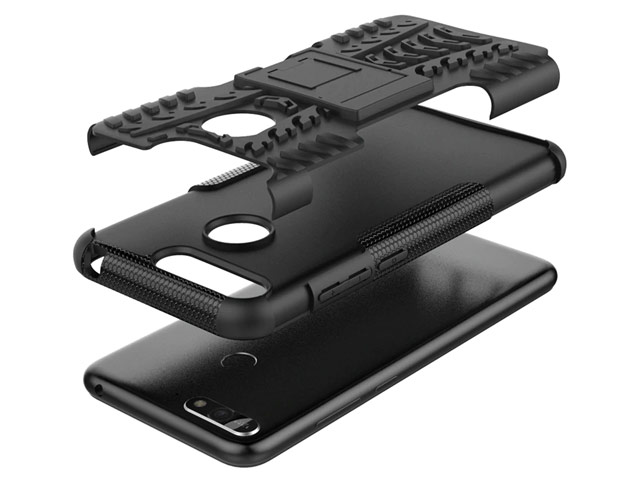 Чехол Yotrix Shockproof case для Huawei Y6 2018 (черный, пластиковый)